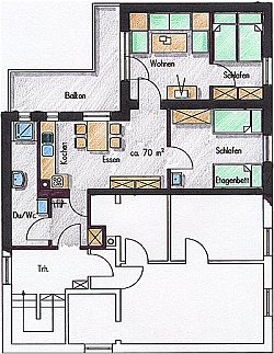 Grundriss der Ferienwohnung Auerbergblick